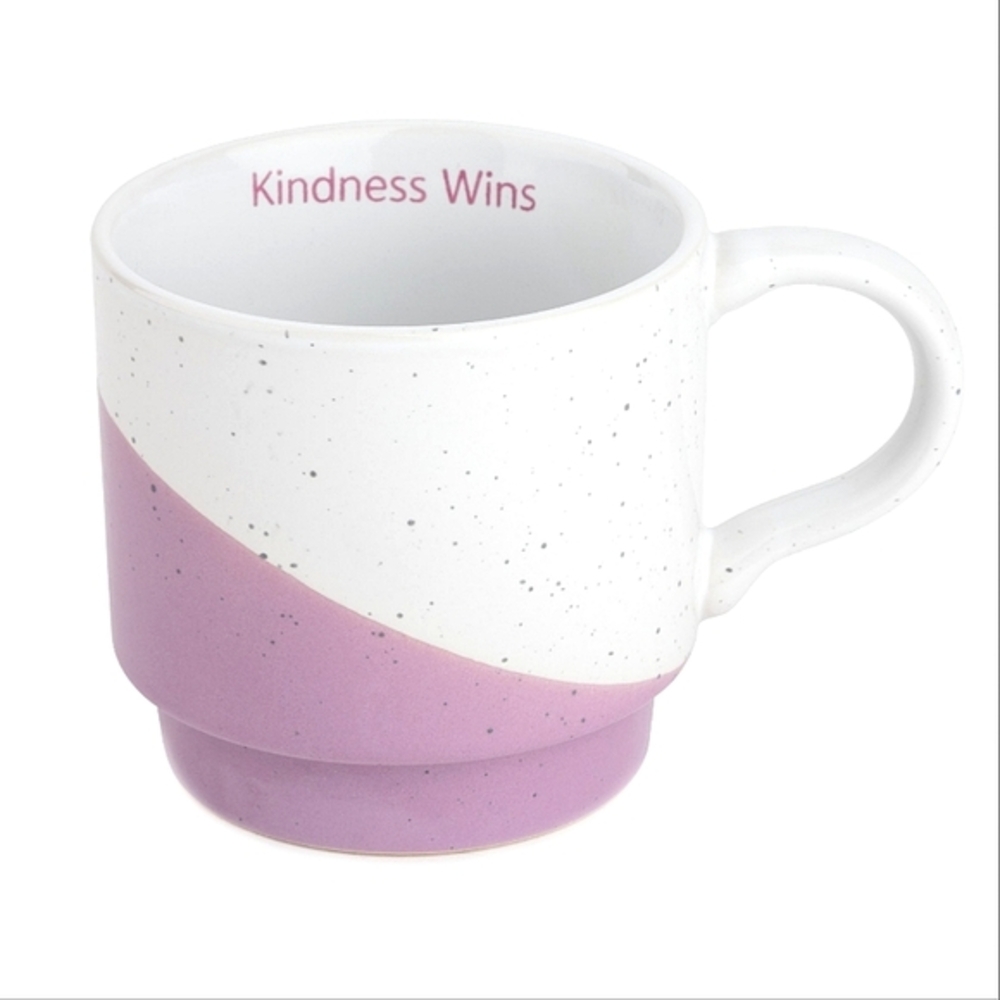 Mainstays Stoneware Coffee Mug, 13 fl oz, Dipped Purple " Kindness Wins " 💜